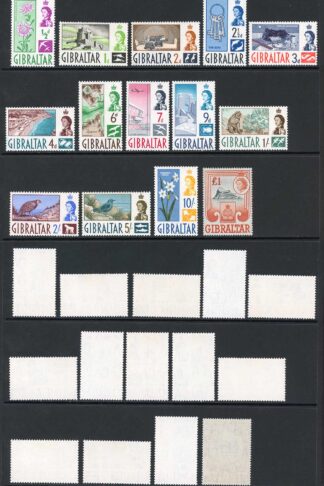 Gibraltar SG160/73 Set Fresh 10/- and one pound U/M others M/M