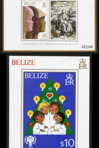 Belize SG MS558/9 1980 Year of the Child Mini Sheets U/M