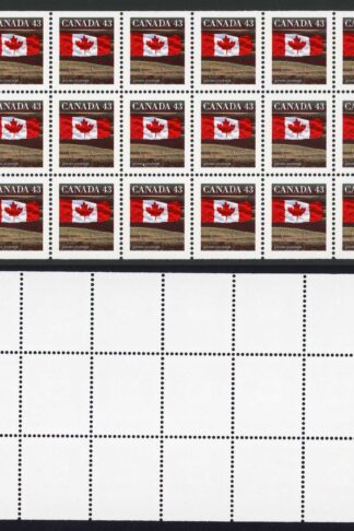 Canada SG1357b 43c perf 13.5 x 13 booklet pane of 25 Fresh U/M