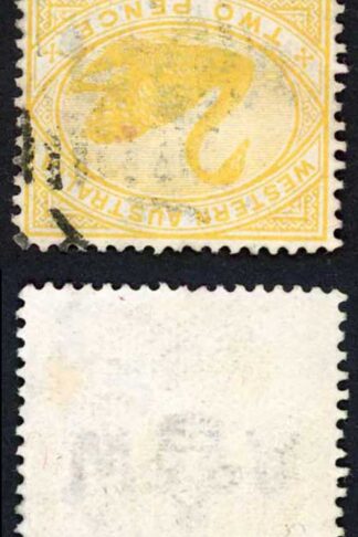 Western Australia SG113a 1898 2d Bright Yellow Wmk W Crown INVERTED