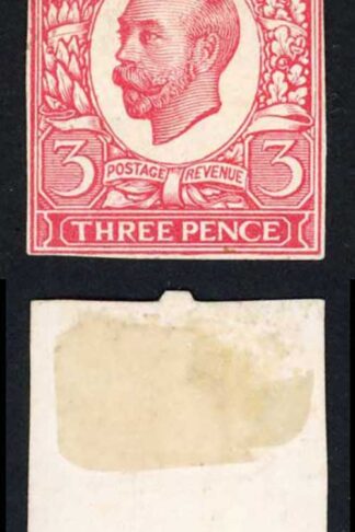 KGV 1911 3d Colour Trial on thick white paper in Rose Cat from 4000 pounds