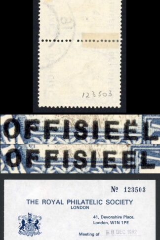 South Africa SGO25c 1/- Diaeresis on Afrikaans Stamp RPS Cert