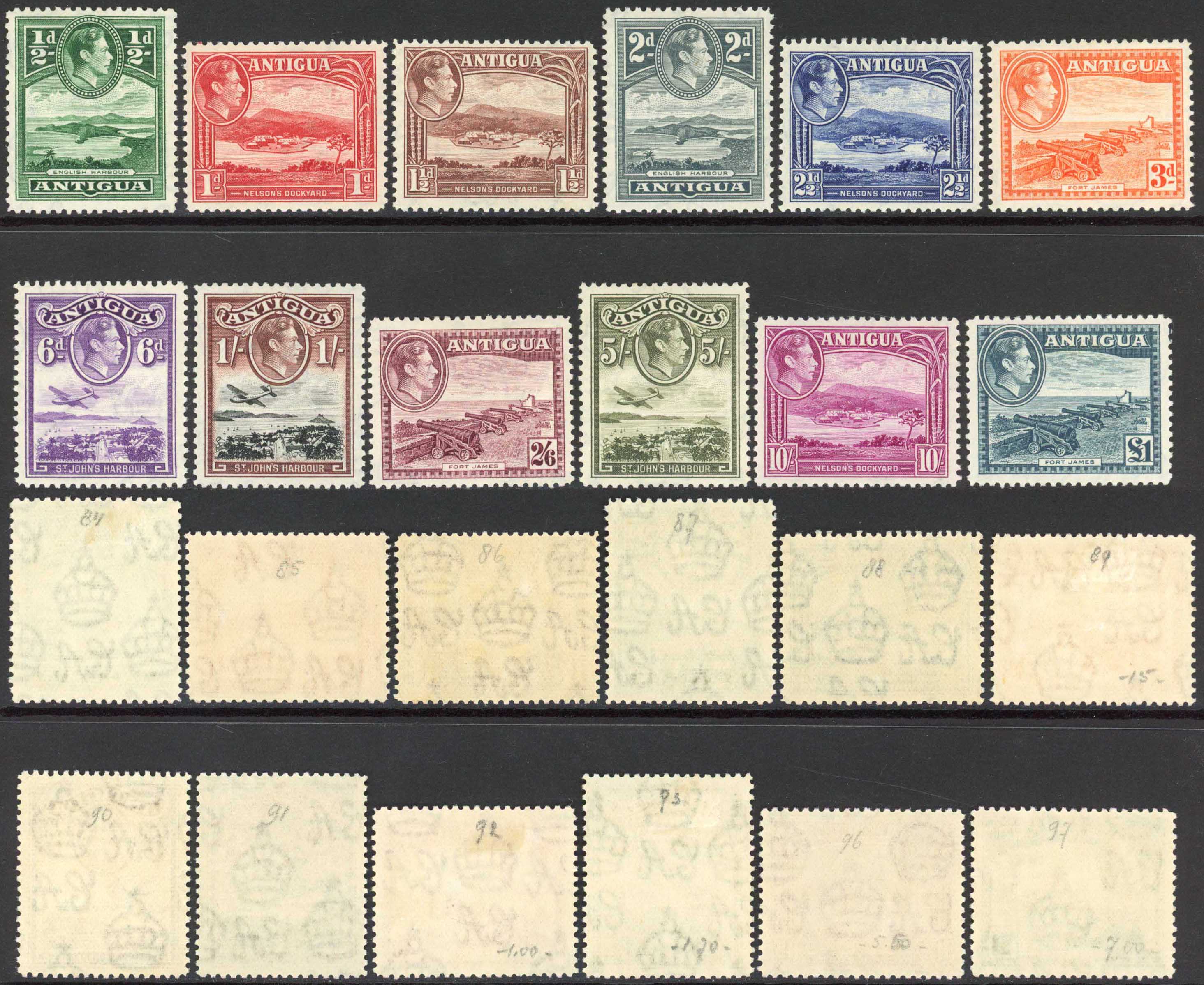 Antigua SG98/109 Set of 12 Fine M/Mint