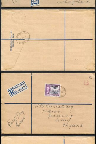 Gambia 1938 Part Set on 2x FDC to England