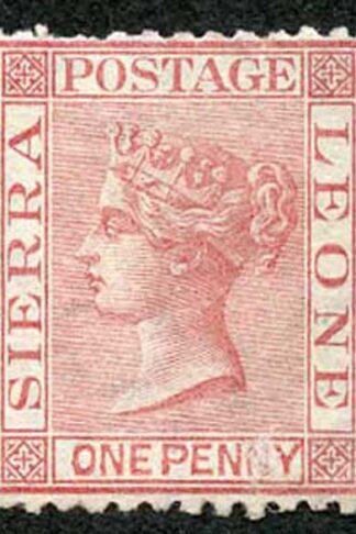 Sierra Leone SG7 1d Rose-Red Crown CC S/ways Perf 12.5 M/Mint (hinge remainder)