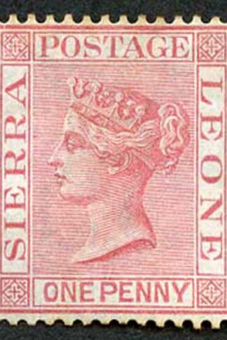 Sierra Leone SG17 1d Rose-red wmk crown CC Mint (no gum) cat 60 pounds