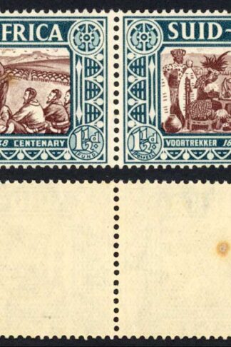 South Africa SG77 1d 1/2d 1938 Voortrekker U/M (tone spot )