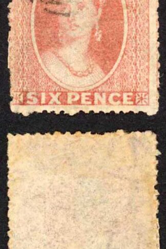 Grenada SG6a 6d Rose Rough Perf 14 to 16 Wmk Small Star SIDEWAYS