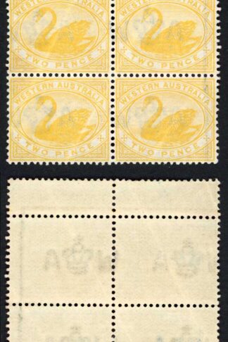 Western Australia SG113 2d Bright Yellow Wmk W Crown A U/M (Creased)