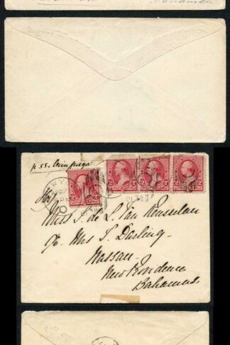 Bahamas Incoming mail 1876 and 1891 envelopes with US Stamps Ex Ludington