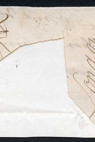 Bahamas 1836 partial front with the RARE straight-line BAHAMAS (type B3)