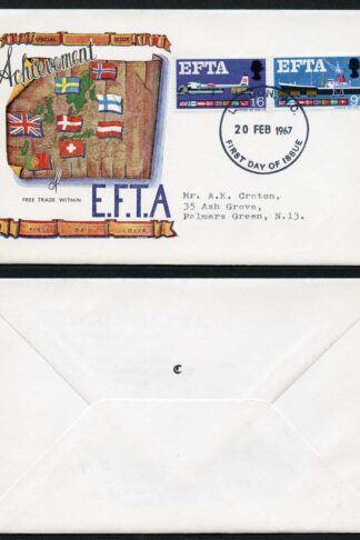 SG715/6 1967 EFTA (Normal) on FDC 20 Feb 1967