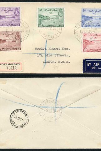 PAPUA SG158/62 Set on Cover (not FDC)