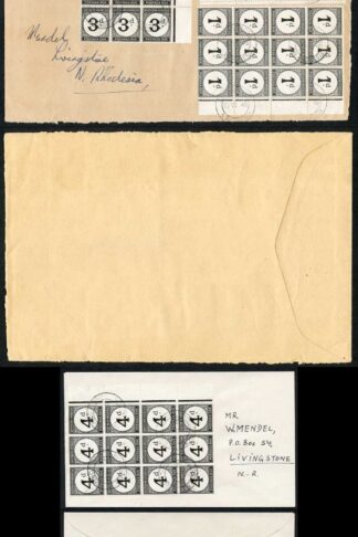 Rhodesia SGD1/4 Postage Due Set in Marginal Blocks of 12 CDS Used.