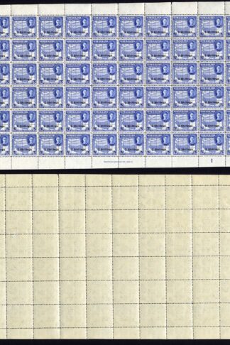 Somaliland Protectorate KGVI SG134 2/- on 3r Bright Blue COMPLETE sheet (60) U/M