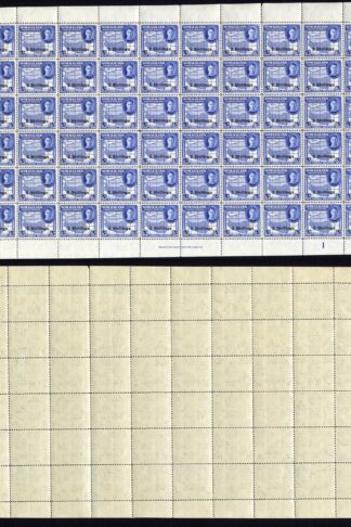 Somaliland Protectorate KGVI SG134 2/- on 3r Bright Blue COMPLETE sheet (60) U/M
