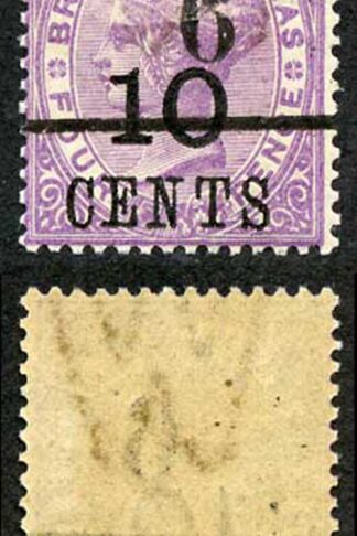 British Honduras SG43var 6c on 10c on 4d in Black wmk Letter W M/M