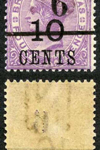 British Honduras SG43var 6c on 10c on 4d in Black wmk Letter N M/M