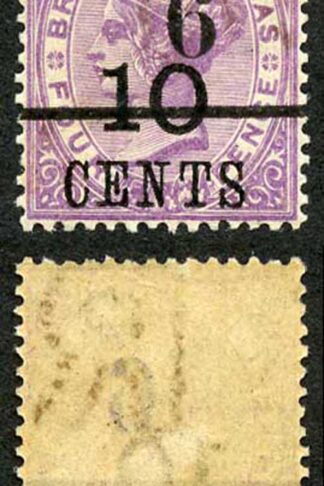 British Honduras SG43var 6c on 10c on 4d in Black wmk Letter R M/M