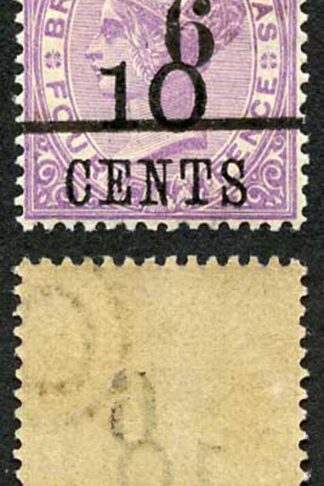 British Honduras SG43var 6c on 10c on 4d in Black wmk Letter O M/M
