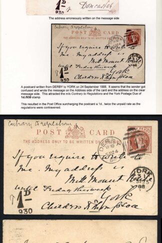 1/2d Post card Surcharged TWICE as the Regulations were Contravened RARE