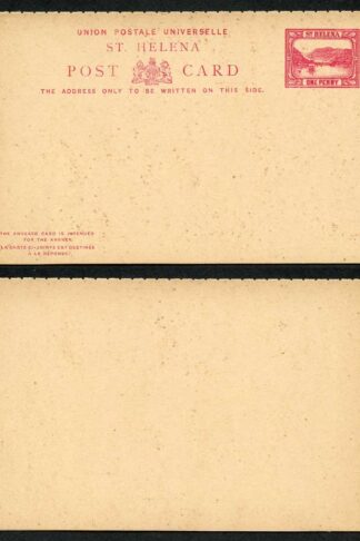 St Helena One Penny Reply Card (a few perf are separated)
