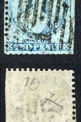 New Zealand SG113 2d pale blue worn plate Wmk Large Star Perf 12.5 Cat 30 pounds