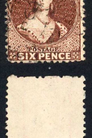 New Zealand SG122 6d Red-brown Wmk Large Star Perf 12.5 Thick Paper