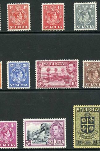St Lucia SG128/41 KGVI Set of 17 m/m