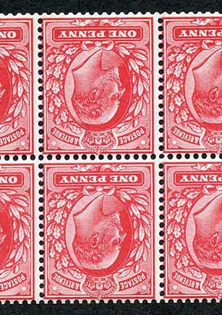 KEVII SG219aw 1d Booklet Pane wmk INVERTED U/M Good Perfs Cat 350 pounds