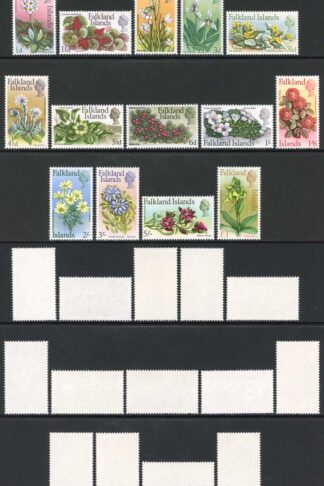 Falkland Is SG232/5 Flowers pre decimal definitive set of 14 U/M
