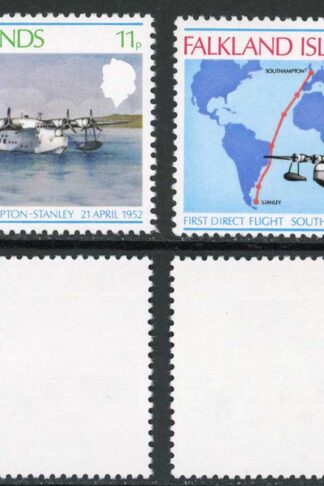 Falkland Is SG346-7 26th Ann of First Direct Flight Southampton to Stanley U/M