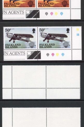 Falkland Is SG463-6 Bicentenary of Manned Flight in Cylinder Pairs U/M