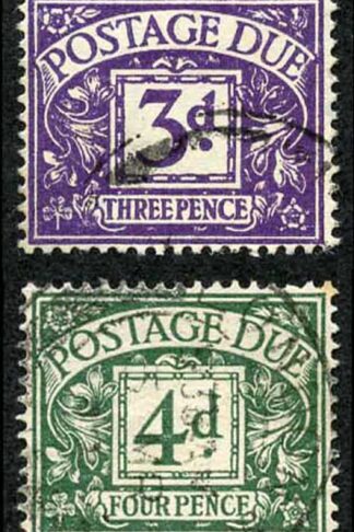 SGD27-D34 Post Due KGVI 1/2d - 2/6 Set of 8 used