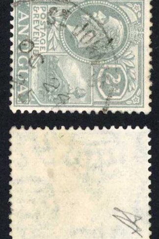 Antigua SG70a 1921-29 Script wmk 2d grey VARIETY WMK SIDEWAYS St Johns 1925 CDS