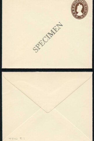 MALAYA - PERAK 1935 5c brown postal stationery envelope opt SPECIMEN Tan E1(s).