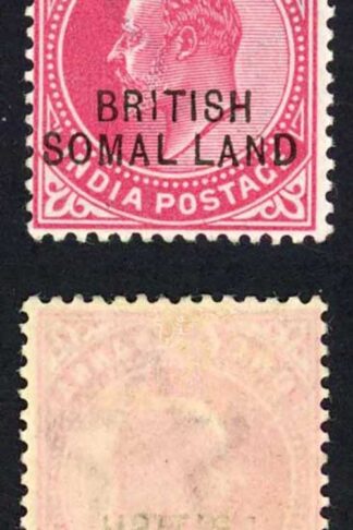 Somaliland SG26d 1903 KEVII 1a carmine variety SOMAL.LAND M/M
