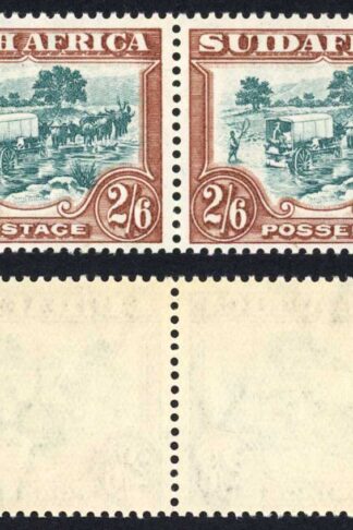 SOUTH AFRICA SG49 2s6d green and brown Rotogravure printing SUIDAFRIKA one word