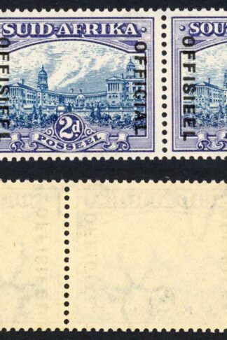 SOUTH AFRICA SGO23 Official 1935 2d blue and violet SUID-AFRIKA hyphenated U/M