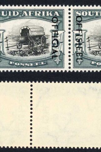SOUTH AFRICA SGO49 Official 1950-54 5/- type O7 opt on SG 64b U/M