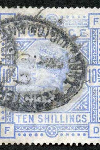 SG183 10/- Ultramarine Whiter Paper Wmk Large Anchor Used