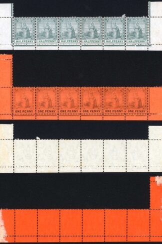 Trinidad 1905 SG132/3a Var 1/2d and 1d LINE PERF 13.75 The UNIQUE STRIPS U/M