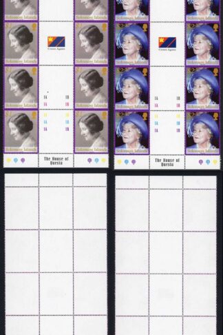 Solomon Is SG1034/5 2002 Queen Mother 1 Dollar and 2.30 Dollar blocks of 10