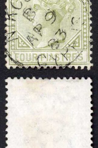 Cyprus SG14 1881 4pi pale olive-green wmk CC CDS used