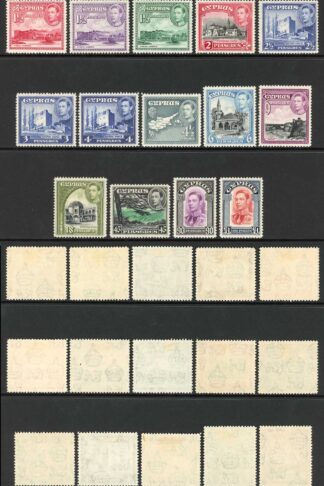 Cyprus SG151/63 1938-51 KGVI Wmk Mult Script CA Set of 19 M/M