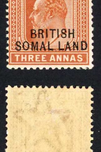 Somaliland SG28c 1903 KEVII 3a orange-brown variety SOMAL.LAND
