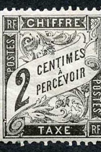 France 1882 2c black Post Due Fine Fresh M/M