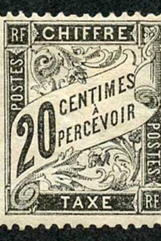 France 1882 20c black Post Due Fresh M/M (gum thin)