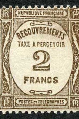 France 1927 2f brown Post Due Fine Fresh M/M