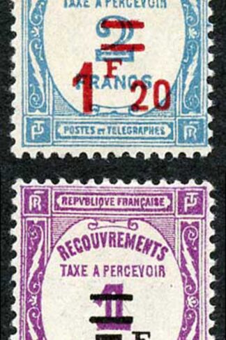 France 1929 Post Due Surcharge Set of 2 Fine Fresh M/M